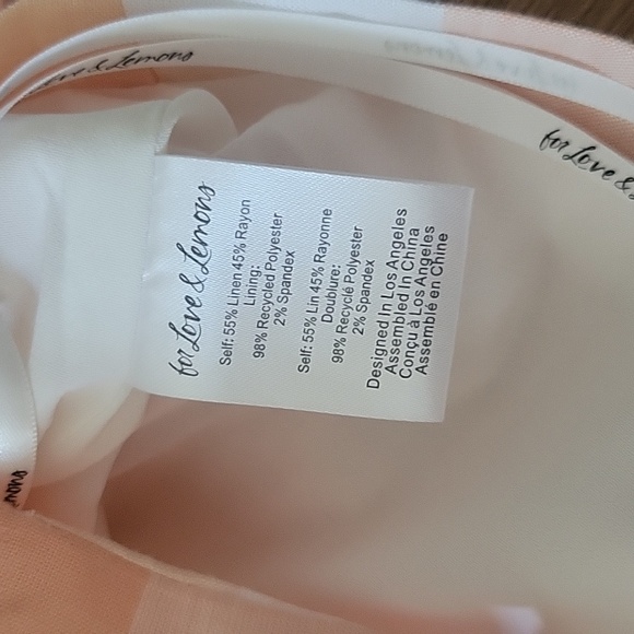 NWT For Love & Lemons Eugenie Linen-Blend Crop Blazer Orange Sherbert Plaid - Picture 5 of 8